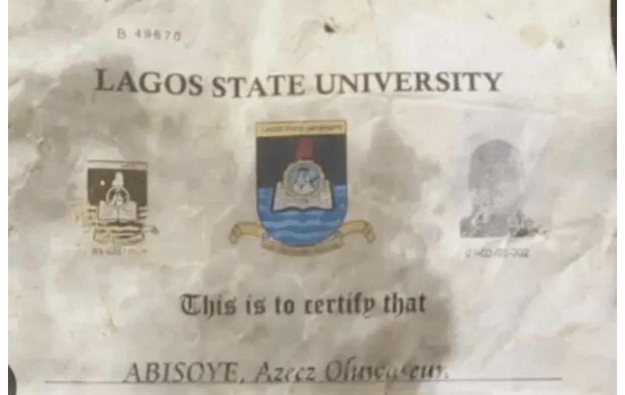 LASU trending certificate